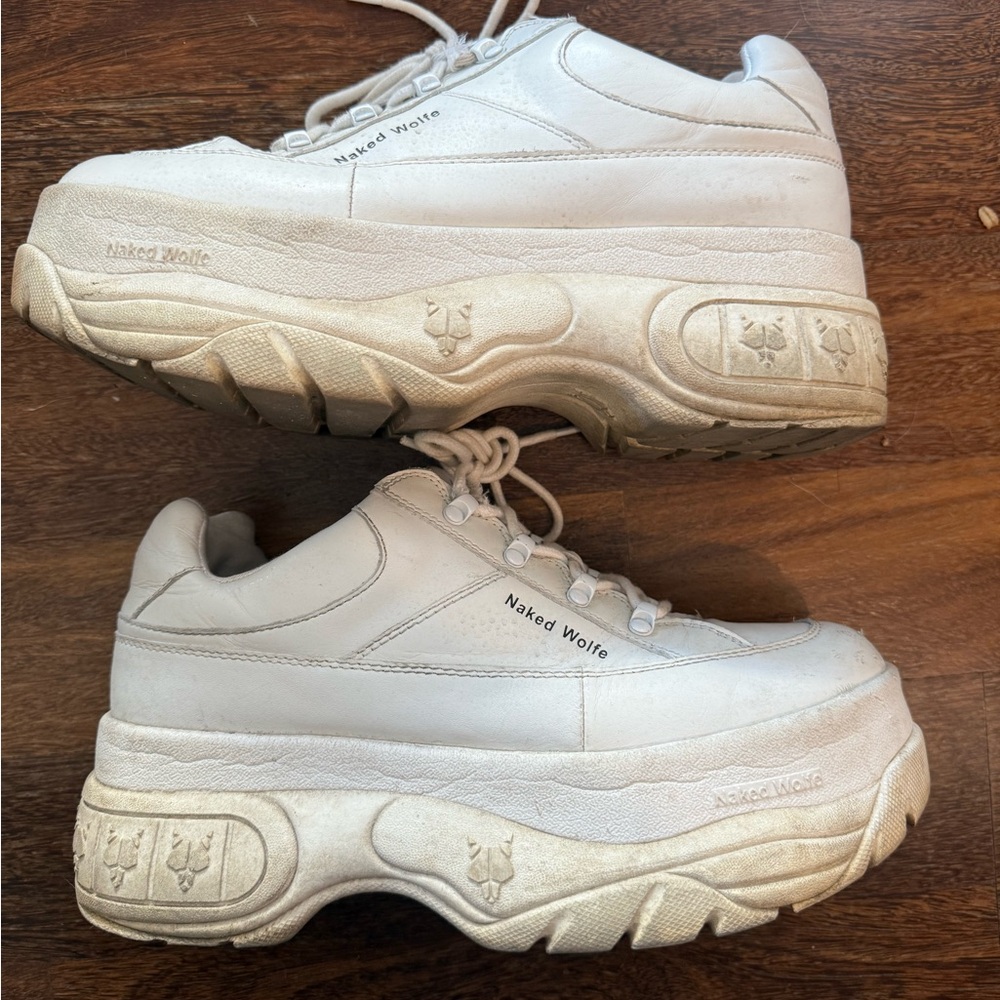 Naked Wolfe white Platform Sneakers size 11